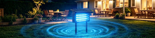 Outdoor garden after using solar mosquito lamp at night