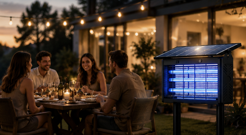 Modern outdoor patio with garden seating