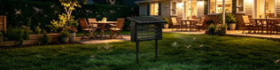 Outdoor mosquito lamp effect before use - garden nighttime environment comparison